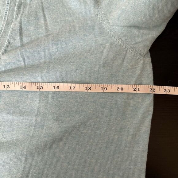 Eddie Bauer Cardigan Sweater Womens Sz XL Blue Stretch Pima Cotton Button Up - Picture 9 of 10